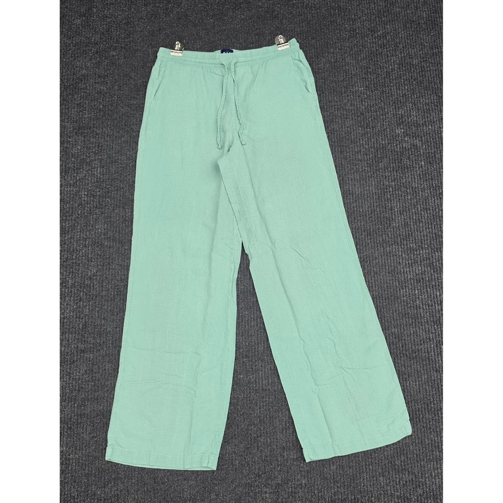 Gap Mint Green Linen Blend Wide Leg Drawstring Pants XS